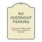 Signmission Designer Series-No Overnight Parking, Tan & Green Heavy-Gauge Aluminum, 24" x 18", TG-1824-9828 A-DES-TG-1824-9828 - alternate 1